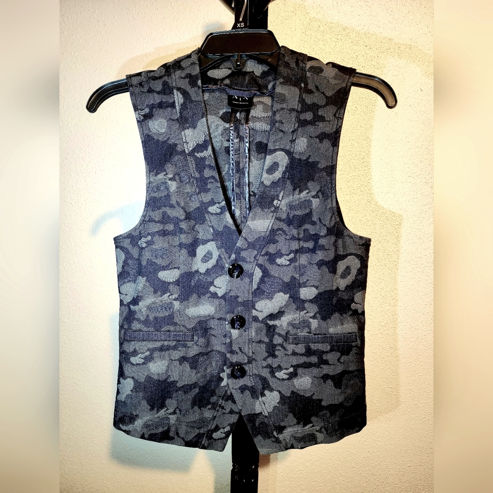 Armani Exchange XS  Blue Denim Vest, male, female